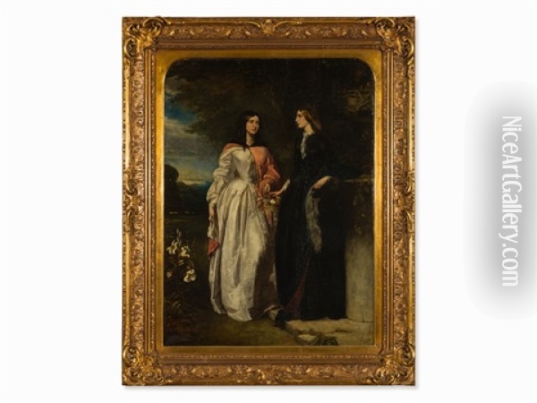 Marian And Emily Oil Painting - Kirkman John Finlay