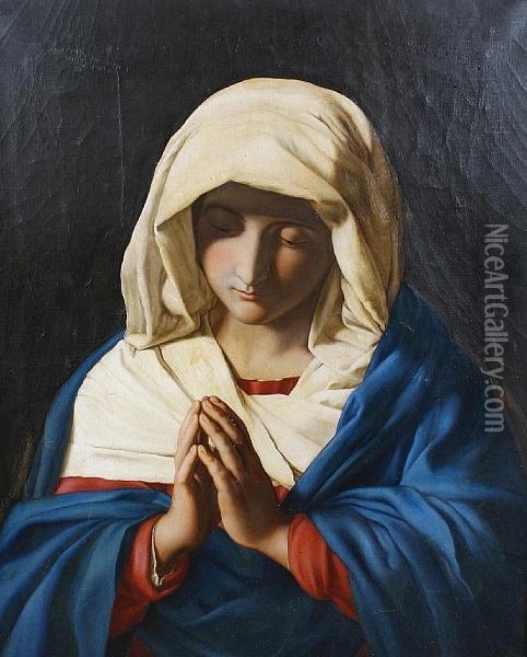 Madonna In Prayer Oil Painting - Giovanni Battista Salvi