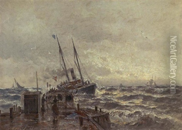 Skibe I Oprort Hav Oil Painting - Holger Henrik Herholdt Drachmann