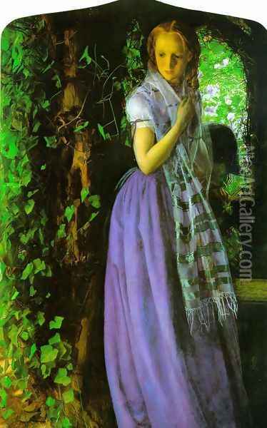 April Love 1855-56 Oil Painting - Arthur Hughes