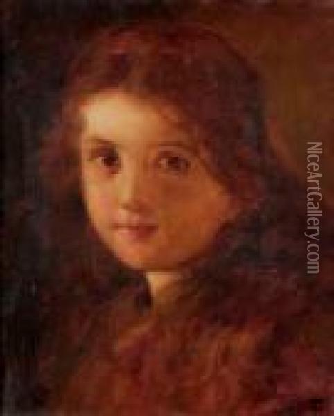 Portrait Of A Young Girl Oil Painting - Tranquillo Cremona