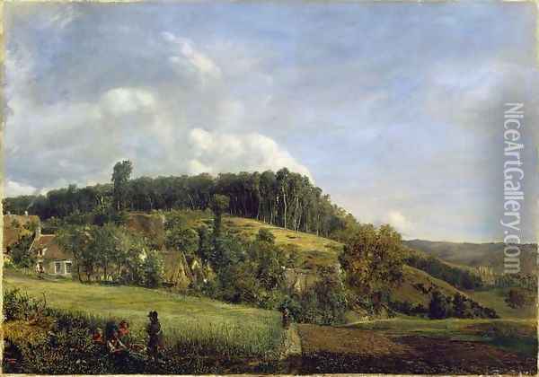 Forest Glade near a Village, 1833 Oil Painting - Theodore Rousseau