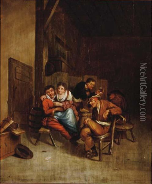Interior Of A Tavern Oil Painting - Jan Steen