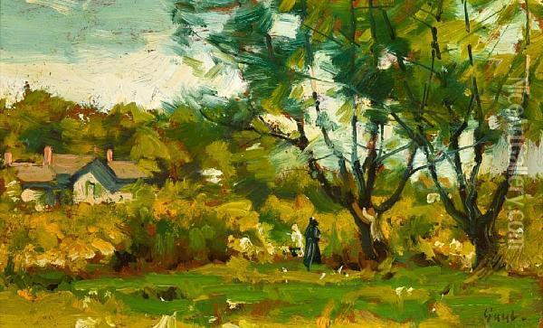 Cottage In The Woods Oil Painting - Gilbert Gaul