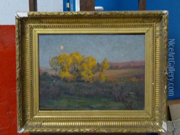 Ciel D'automne Dans Les Montagnes Du Morvan Oil Painting - Etienne De Martenne