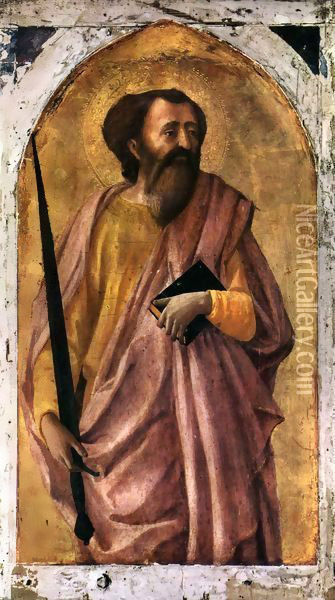 Pisa polyptych St Paul Oil Painting - Masaccio (Tommaso di Giovanni)