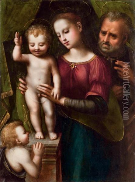 Vierge A L'enfant Avec Saint Joseph Et Saint Jean-baptisteenfant Oil Painting - Ridolfi Domenico Di Ghirlandaio