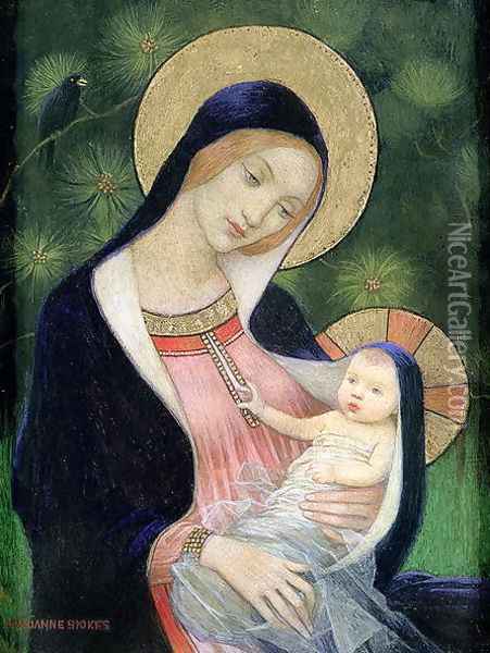 Madonna of the Fir Tree, 1925 Oil Painting - Marianne Preindelsberger Stokes
