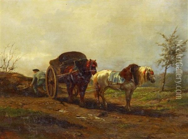 Bauer Mit Seinem Pferdekarren Oil Painting - Rosa Bonheur
