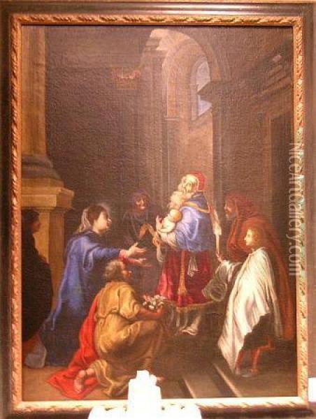 The Presentation In The Temple Oil Painting - Domenico Zampieri (Domenichino)