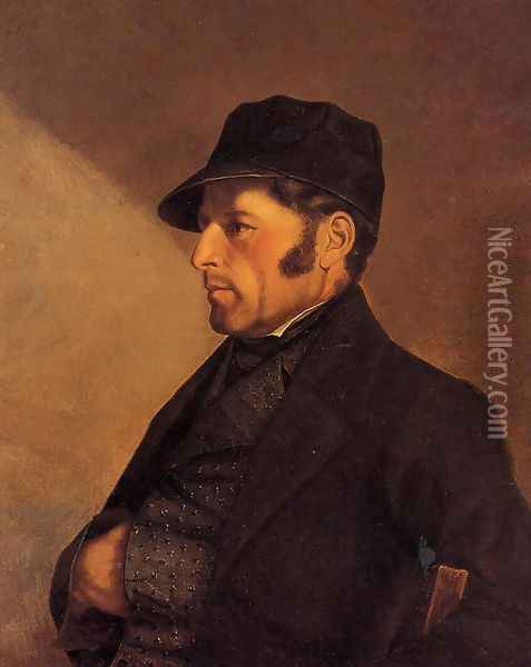 Portrait of the Artist's Father, Regis Courbet Oil Painting - Gustave Courbet