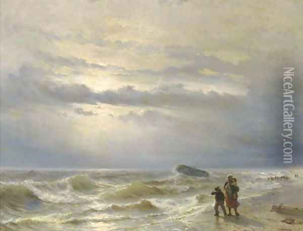 The shipwreck Oil Painting - Louis Meijer