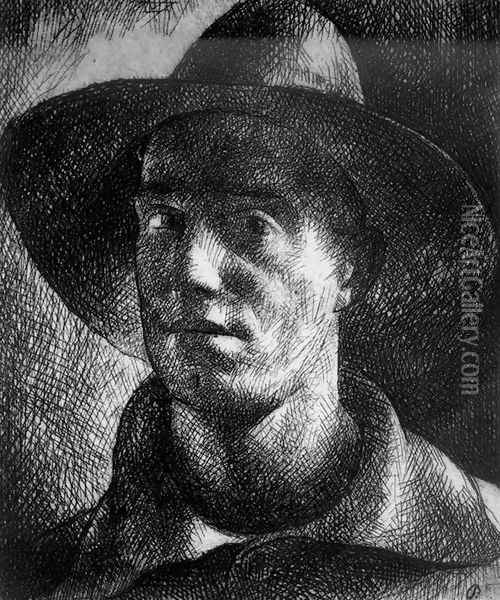 Self-portrait 1928 3 Oil Painting - Karoly Patko