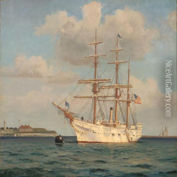 The American Training Ship Adanis In Copenhagen Harbour Oil Painting - Christian Benjamin Olsen