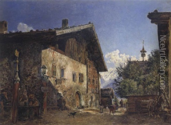 Altes Haus In Zell Am See Oil Painting - Rudolf von Alt