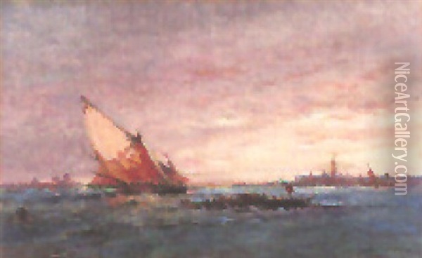 Blick Von Der Insel San Giorgio Maggiore Auf Venedig Oil Painting - Henri Duvieux