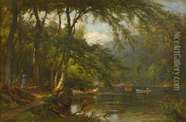 Profile Lake, Franconia, New Hampshire Oil Painting - Samuel Lancaster Gerry