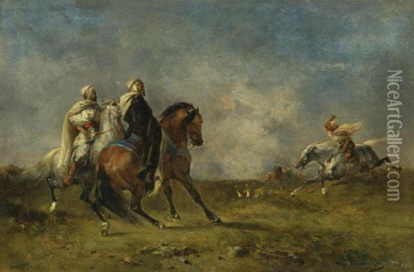 La Chasse A La Gazelle (hunting Gazelle) Oil Painting - Eugene Fromentin