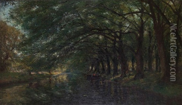 View Of The Laken Park Oil Painting - Franz Courtens