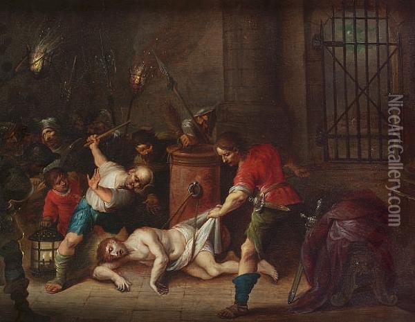 The Flagellation Of Christ Oil Painting - Frans II Francken
