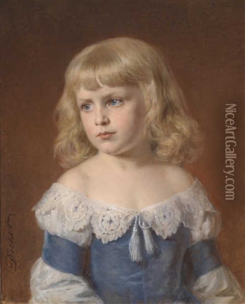 Portrat Eines Blonden Madchens Oil Painting - Georg Decker