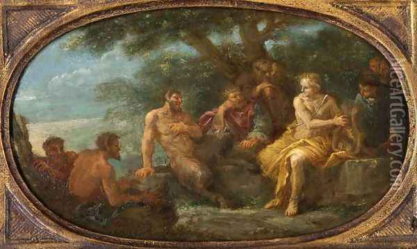 King Midas Judging The Musical Contest Between Apollo And Pan Oil Painting - Filippo Lauri