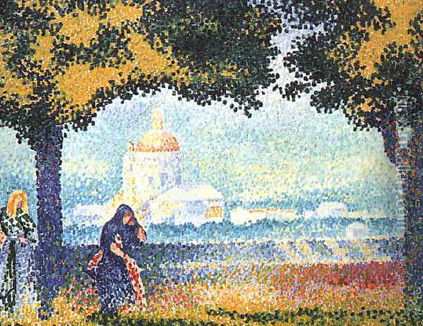 The Church of Santa Maria degli Angeli near Assisi 1909 Oil Painting - Henri Edmond Cross