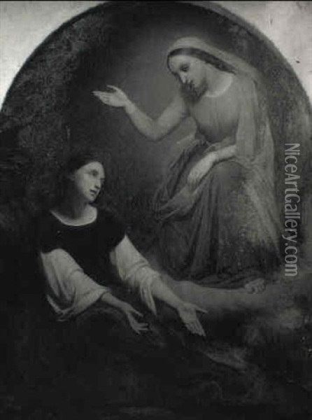 La Vierge Apparaissant A Une Sainte Oil Painting - Ary Scheffer