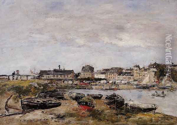Trouville, View from Deauville, a Day in March Oil Painting - Eugene Boudin