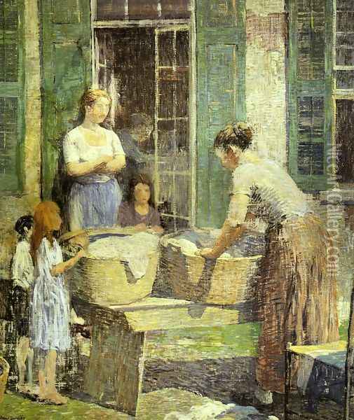 Washer Woman Oil Painting - Robert Spencer