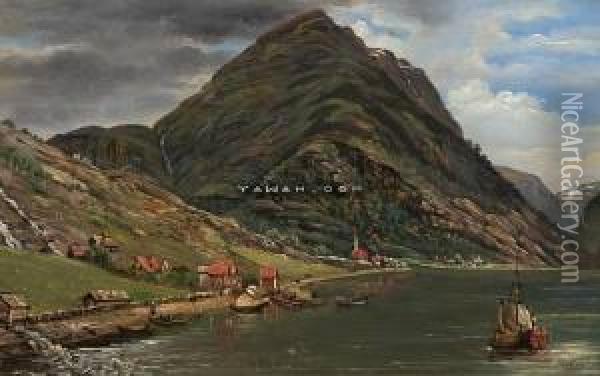 Ulviken I Norge Oil Painting - Johan Ludwig Losting