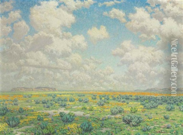 Spring--antelope Valley Oil Painting - Granville S. Redmond