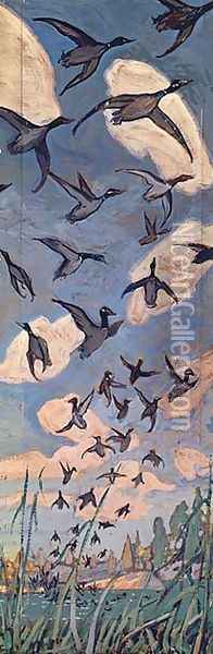 The Ducks Oil Painting - Arthur Lismer
