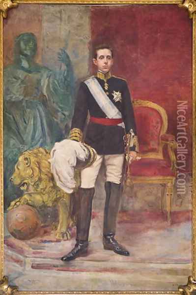 His Majesty King Alfonso XIII Oil Painting - Carlos Angel Diaz Huertas