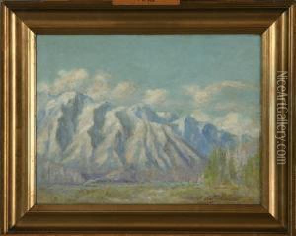 Poul Schouboe: Landscape With Mountains In South America. Signed Pablo Schouboe Oil Painting - Pablo Schouboe