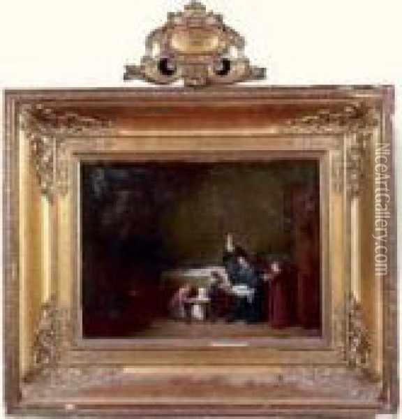 L'heureuse Famille Oil Painting - Jean-Baptiste Mallet