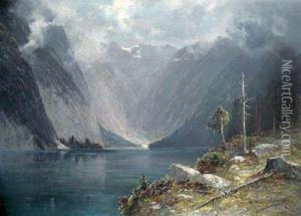 Mountain Landscape Oil Painting - Moritz Muller