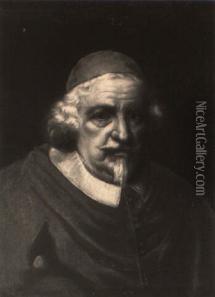 Portrait Of A Cardinal Oil Painting - Giovanni Maria Morandi