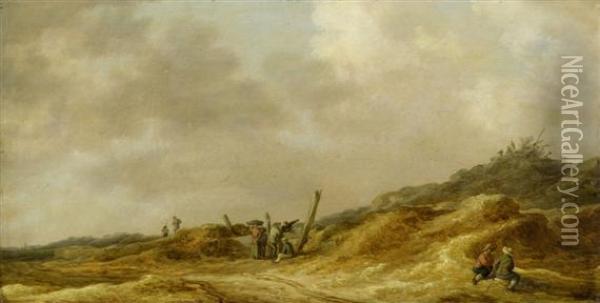 Dune Landscape Oil Painting - Jan van Goyen