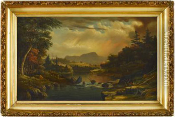 Hudson River View Oil Painting - Thomas Doughty