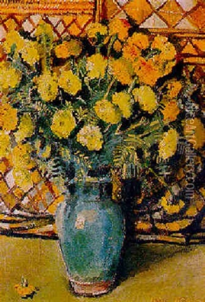 Still Life With Chrysanthemums Oil Painting - Paul Poiret