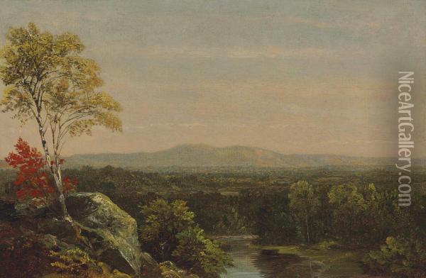 New England Landscape Oil Painting - John Frederick Kensett