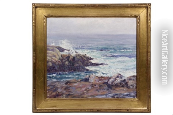 Along The Maine Coast Oil Painting - Joseph Henry Hatfield