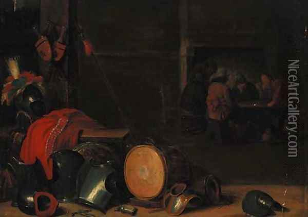 A guardroom interior Oil Painting - David The Younger Teniers