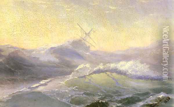 Bracing the Waves Oil Painting - Ivan Konstantinovich Aivazovsky