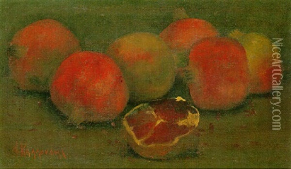 Still Life With Pomegranates Oil Painting - Alexandre Kaloudis