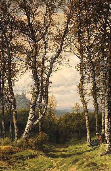 Paysage de Marais Oil Painting - Jean-Pierre-Francois Lamoriniere