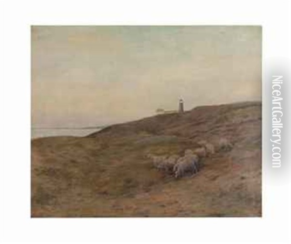 Sheep At Pasture Oil Painting - Ben Foster