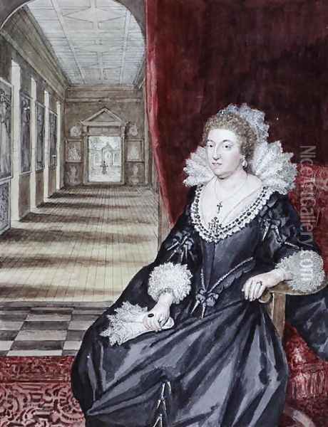 Aletheia, Countess of Arundel, by George Vertue 1684-1756 c.1730 Oil Painting - George Vertue