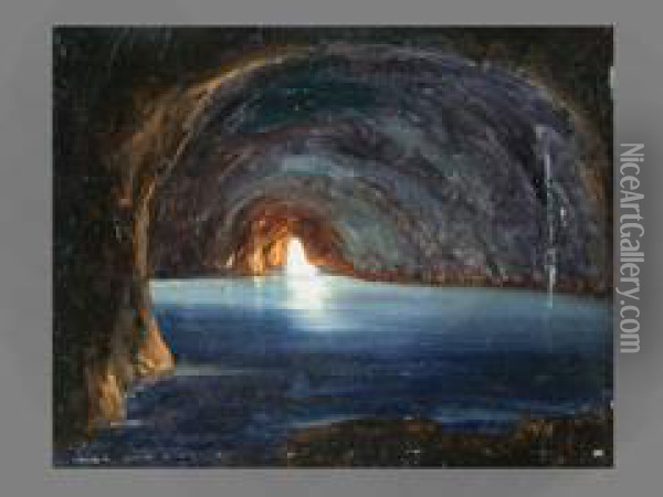 Die Blaue Grotte Von Capri Oil Painting - Francesco Fergola